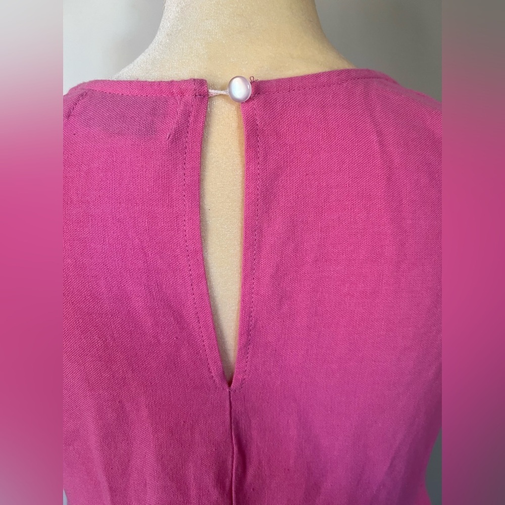 Petal & Pup Woman’s Light Pink Linen Blend Airy Tiered Summer Spring Dress 6 - Picture 6 of 11